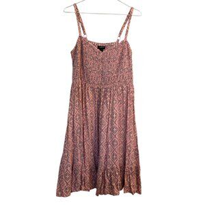 Torrid shirred-top sundress light pink white black size 1